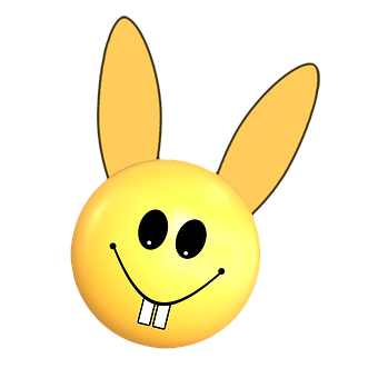 A Yellow Face With Bunny Ears