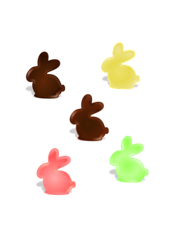 A Group Of Bunnies On A Black Background