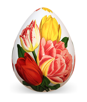 A Painted Egg With Flowers On It