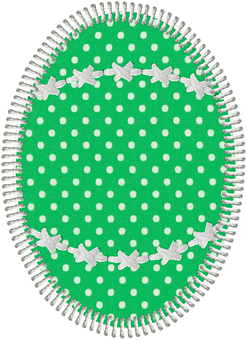 A Green And White Dotted Fabric