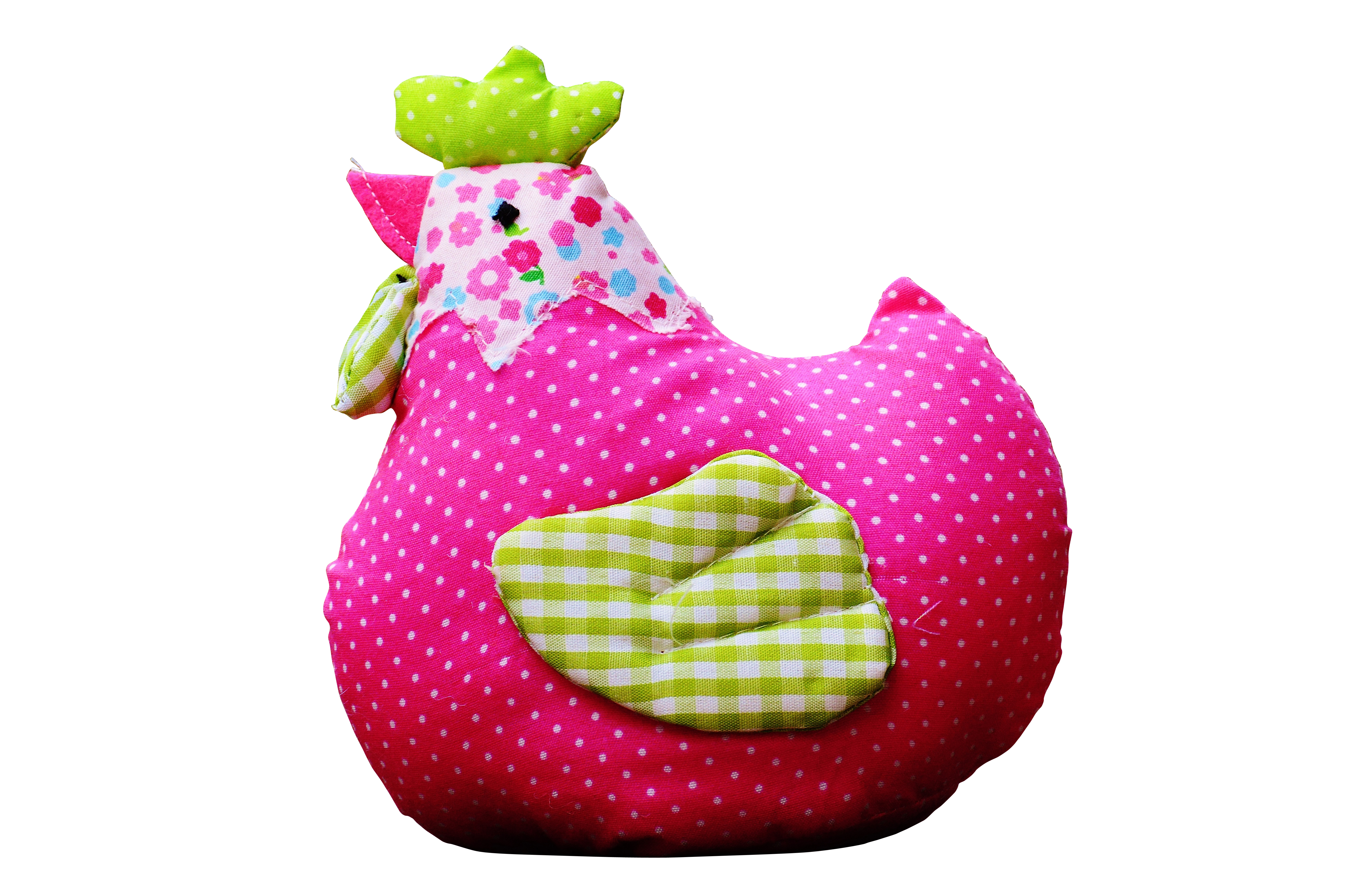 A Pink And Green Stuffed Animal