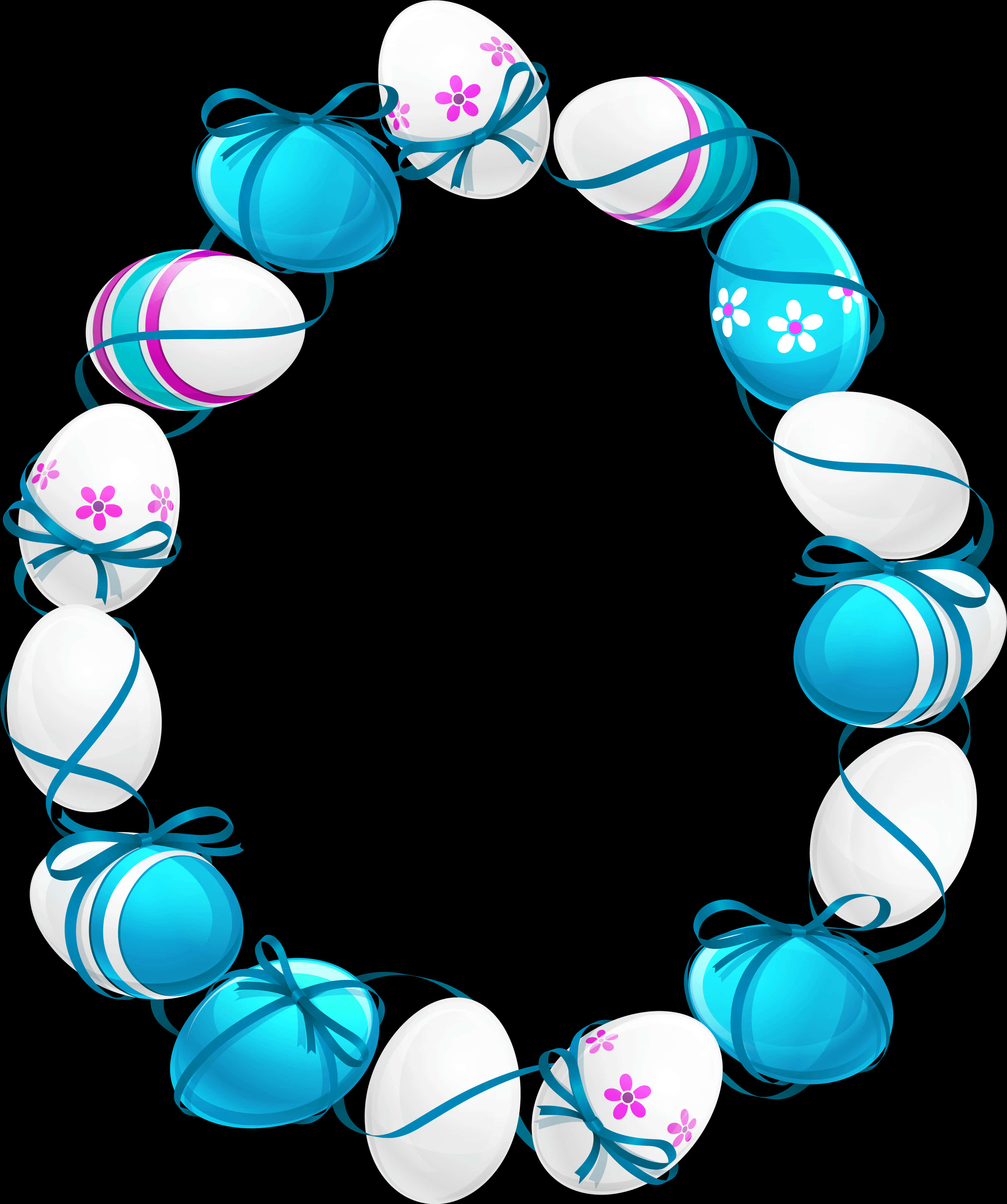 A Blue And White Egg Shaped Necklace
