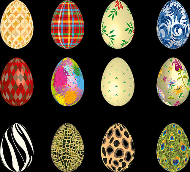 A Collection Of Colorful Eggs