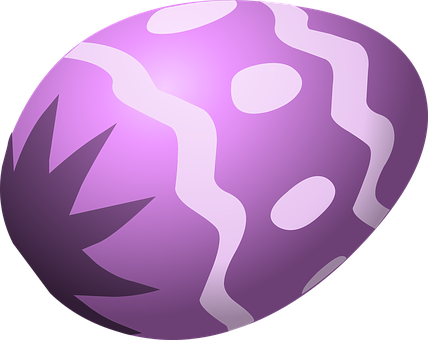A Purple Egg With White Lines