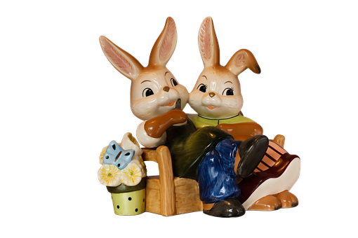 A Couple Of Ceramic Rabbits