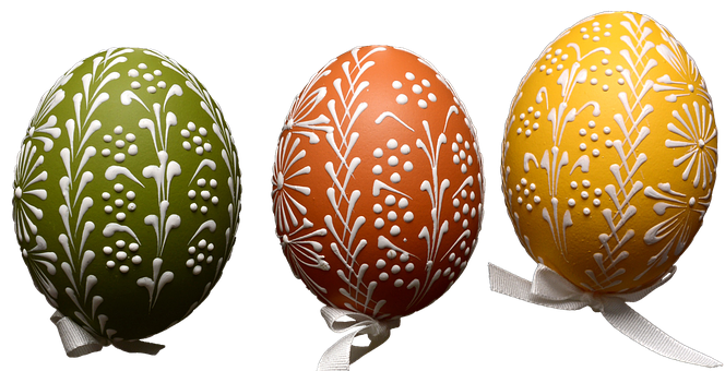 A Group Of Decorated Eggs