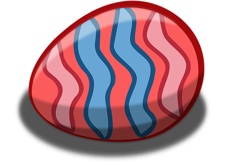 A Red And Blue Oval With Lines