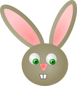 A Cartoon Rabbit With Green Eyes And A Black Background