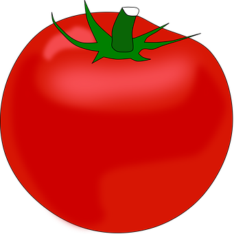 A Red Tomato With Green Stem