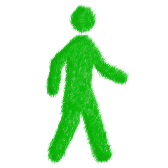 A Green Person Silhouette On A Black Background