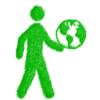 A Green Man Holding A Globe