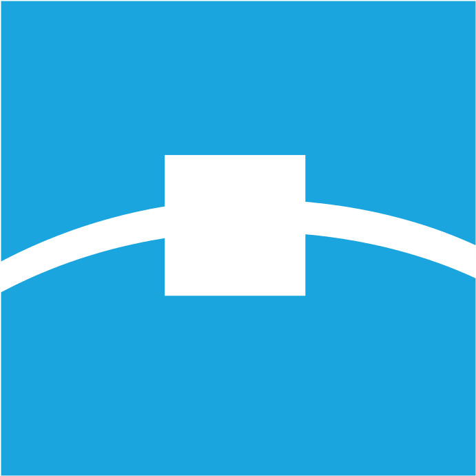 A Blue Square With Black Square And Black Line