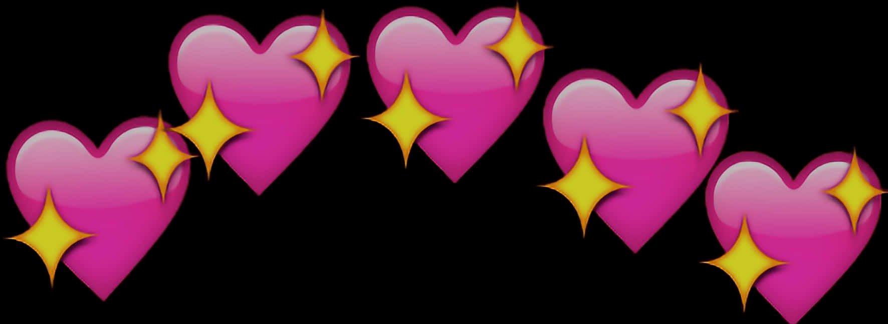 A Pink Hearts With Yellow Stars