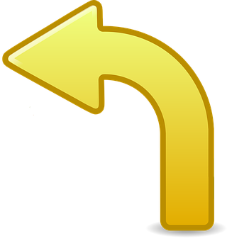 A Yellow Arrow Pointing To The Left