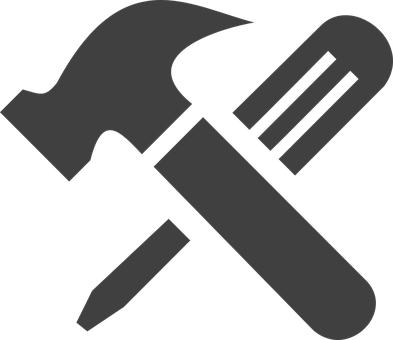 A Hammer And Screwdriver With A Black Background