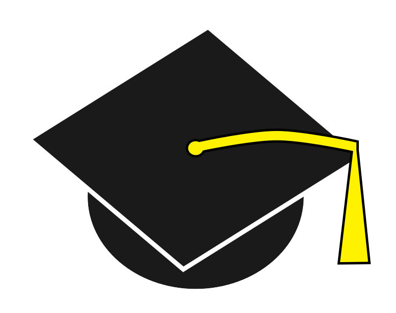 A Black And White Graduation Cap With A Yellow Tassel