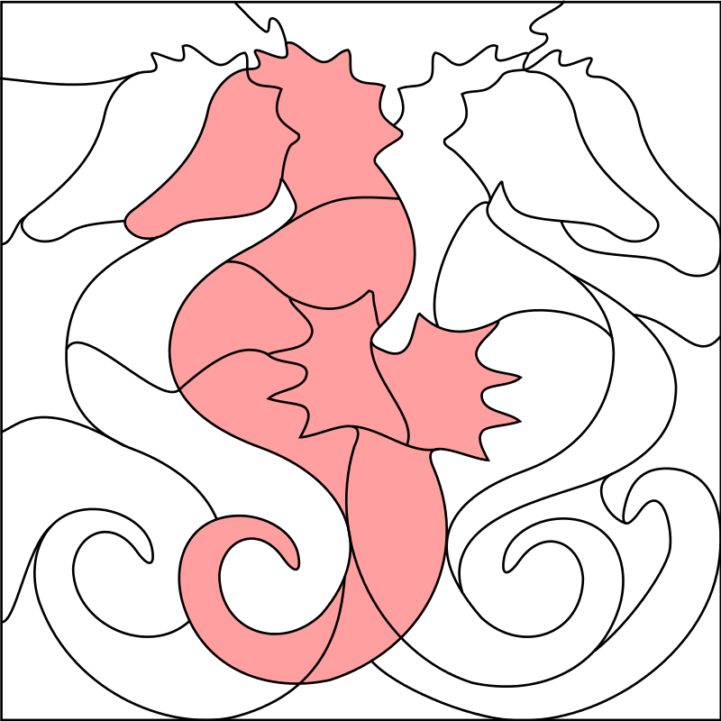 A Pink Seahorse On A Black Background