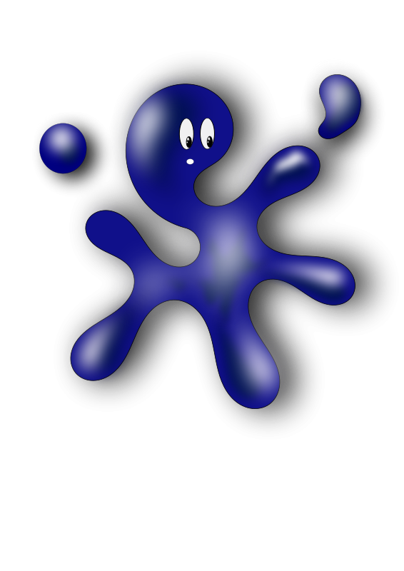 A Blue Blot With Eyes And A Black Background