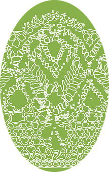 A Green And White Patterned Egg