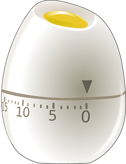 A White Egg Timer With A Yellow Center