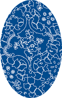 A Blue And White Patterned Object