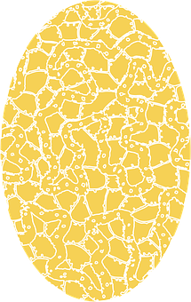 A Yellow Oval With White Lines On It
