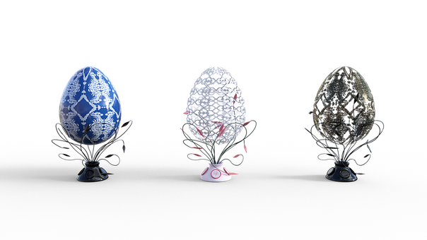 A Group Of Decorative Eggs