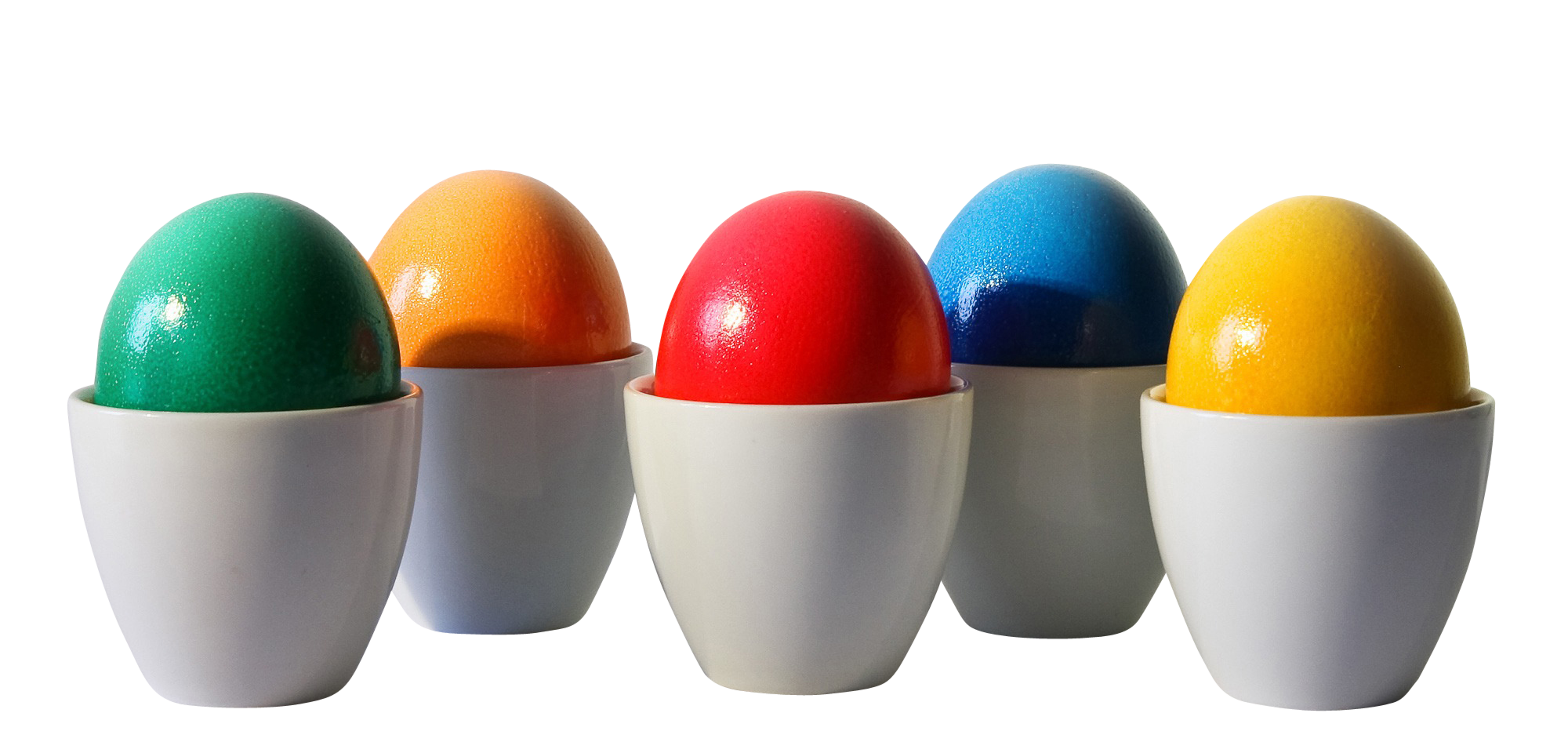 A Group Of Eggs In Cups