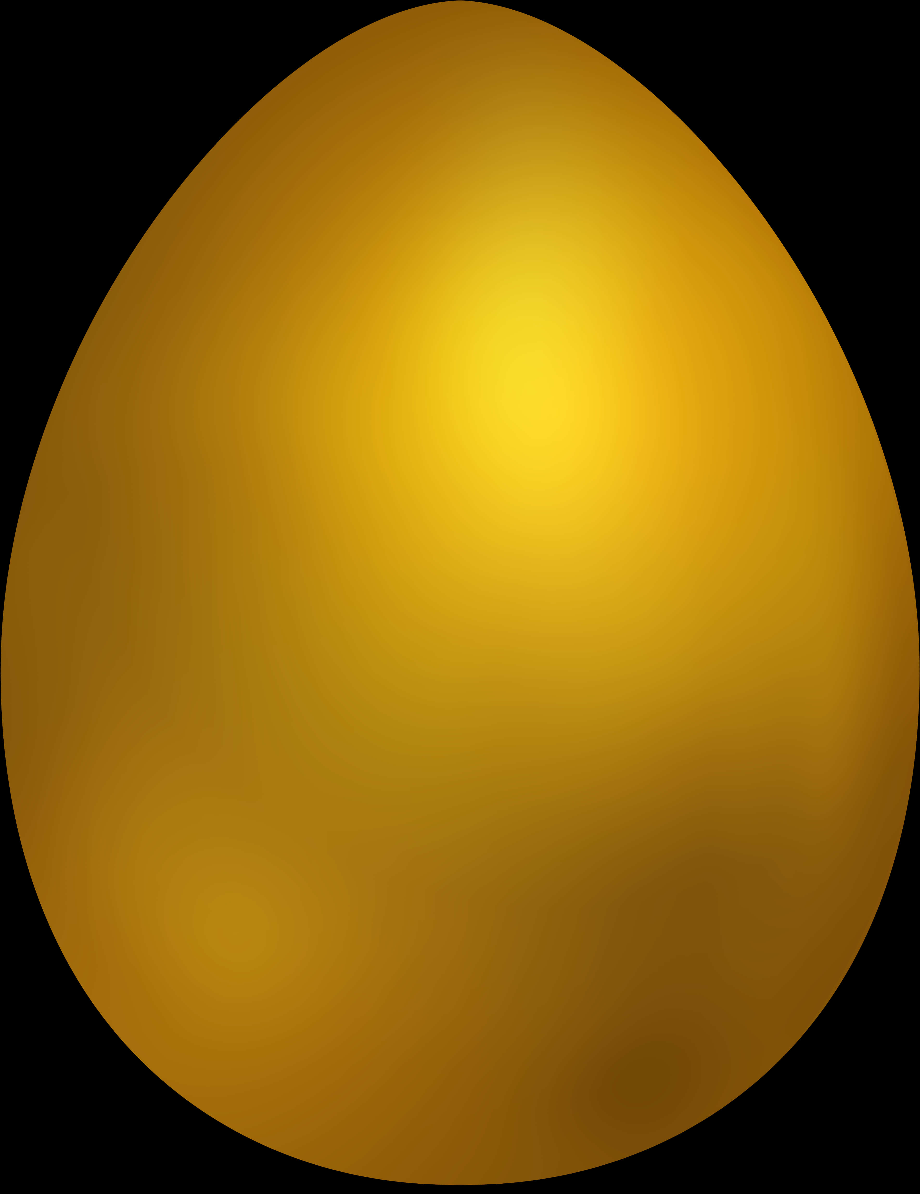 A Gold Egg With Black Background