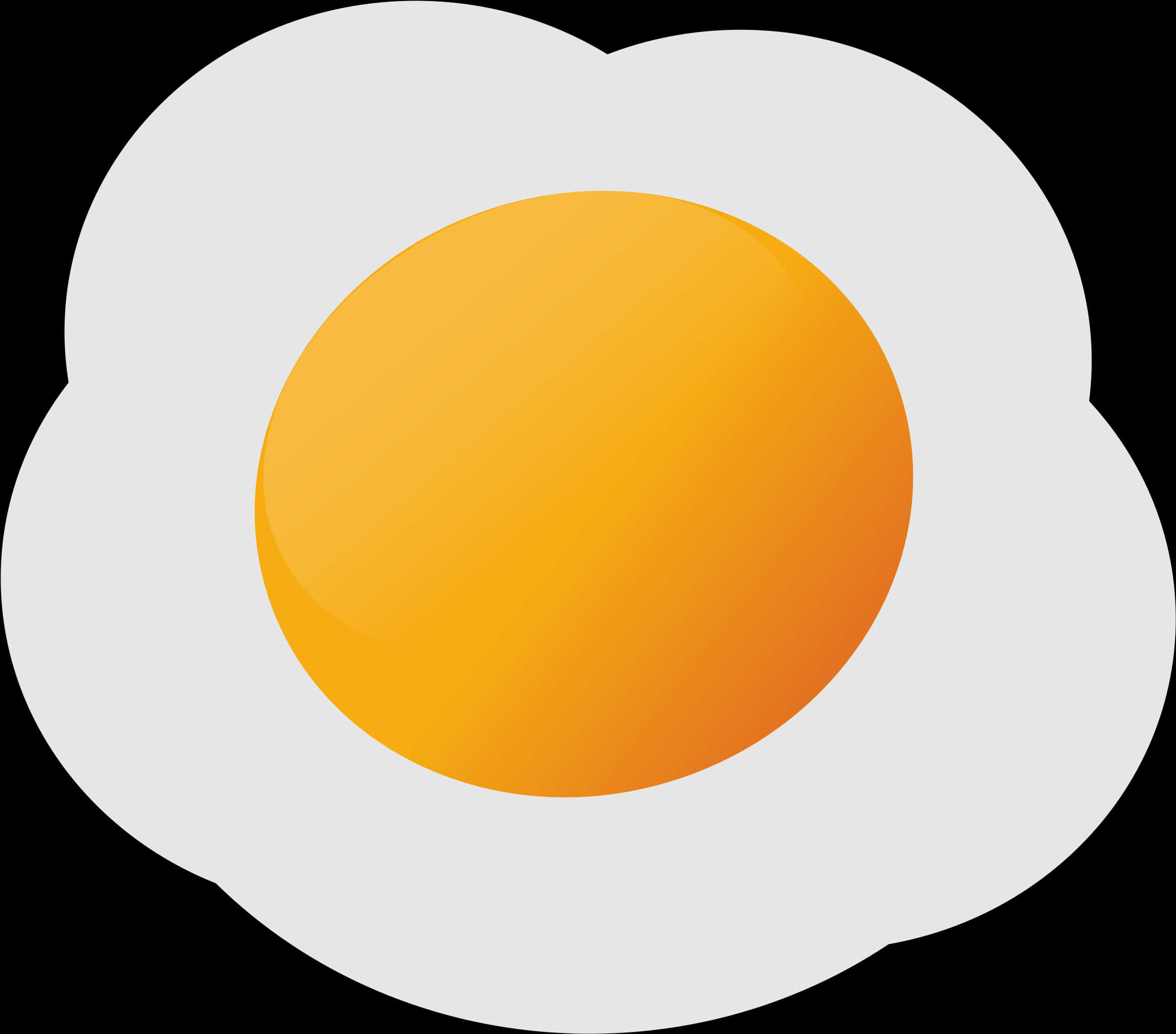A Fried Egg With A Yellow Circle