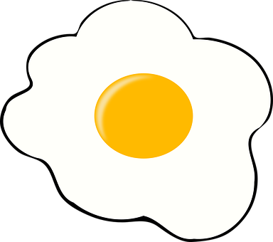 A Fried Egg With A Yellow Circle