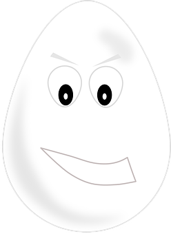 A White Egg With A Face