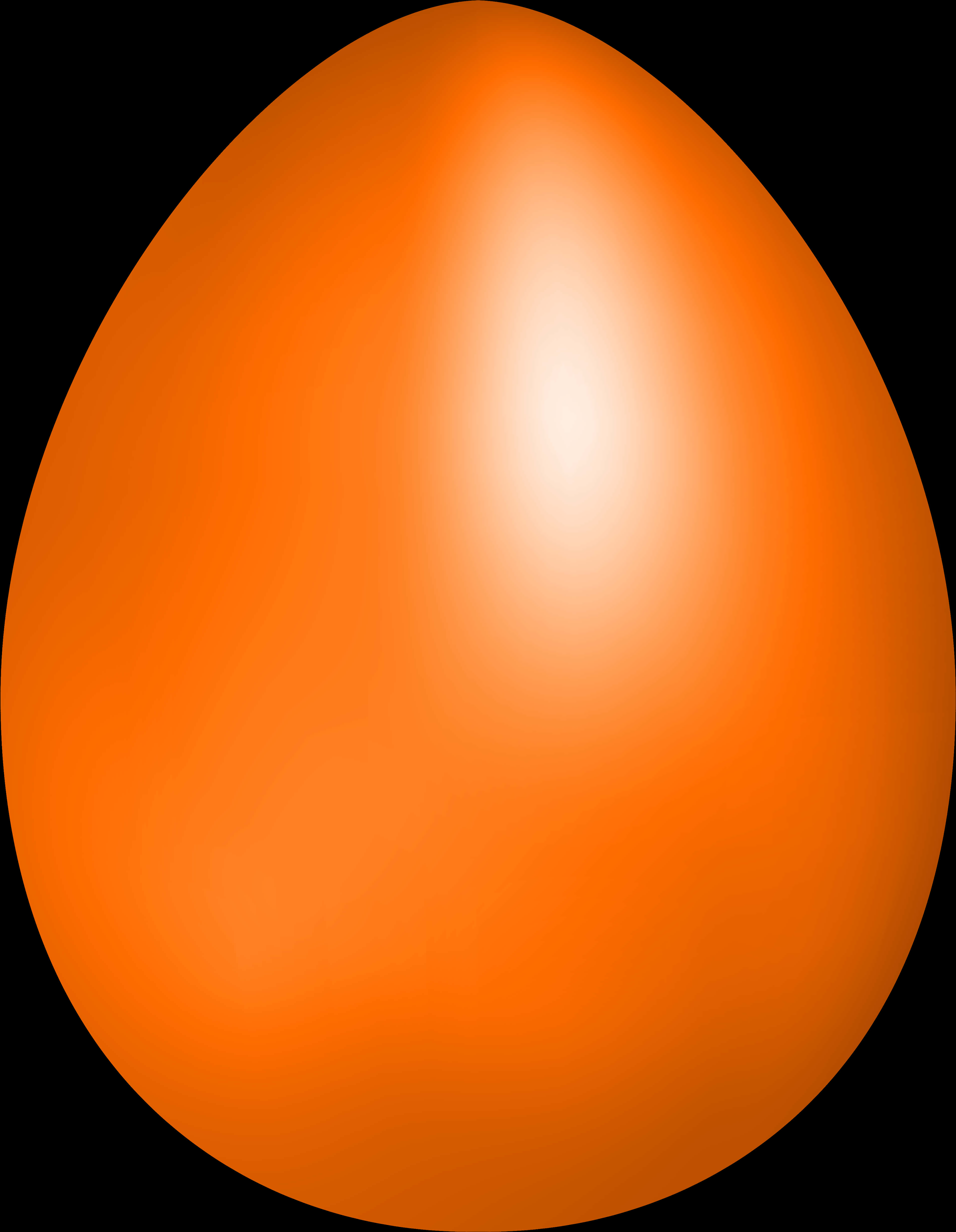 An Orange Egg With A Black Background