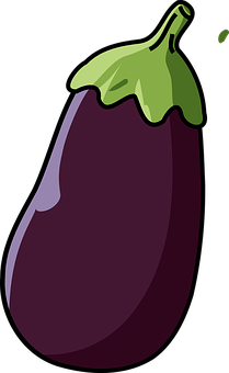 A Cartoon Of A Purple Eggplant