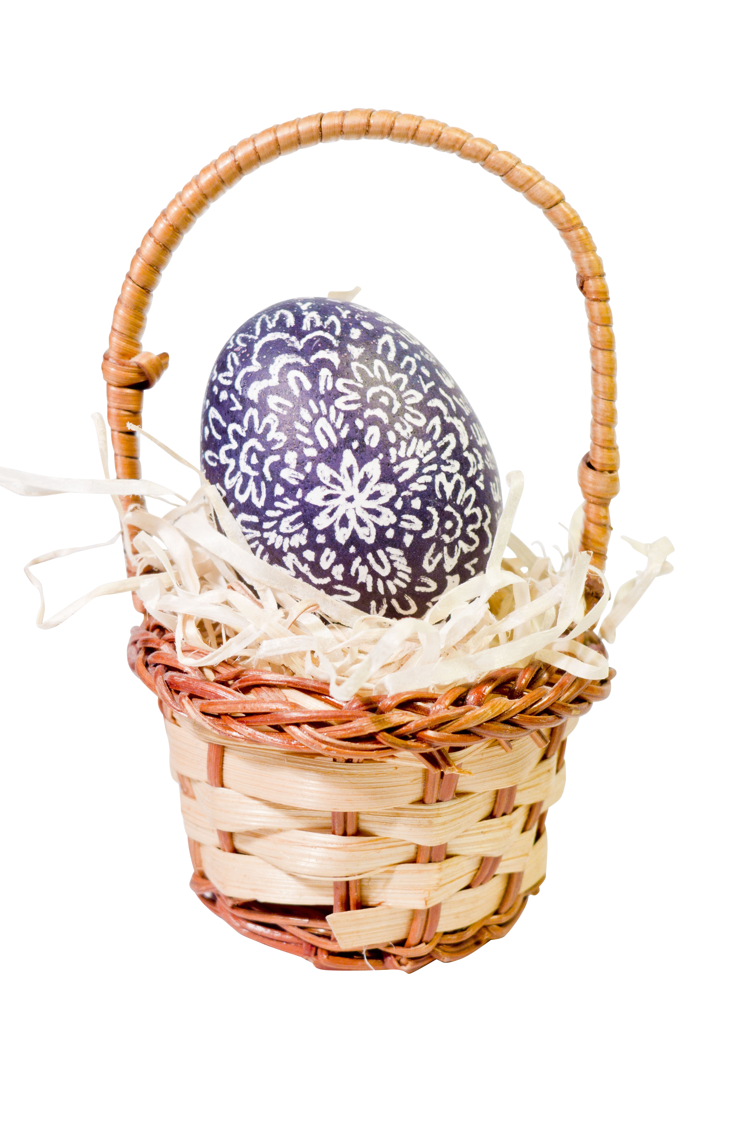 A Purple Egg In A Basket