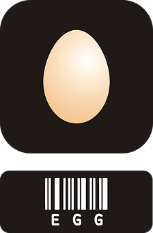 A White Egg With A Bar Code