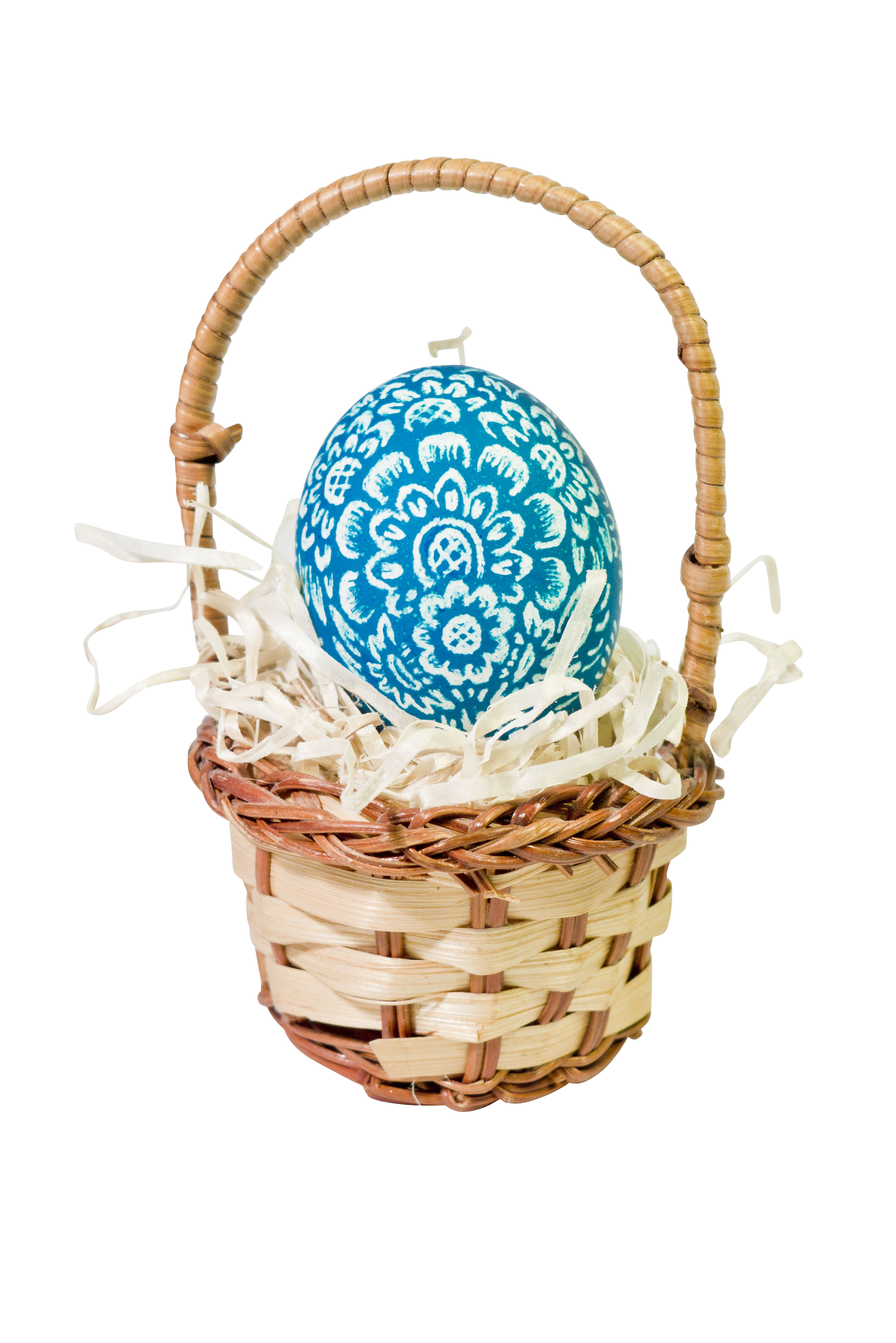 A Blue Egg In A Basket