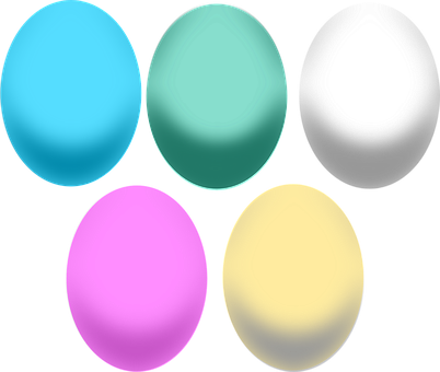 A Group Of Different Colored Eggs