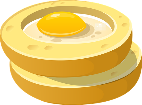 A Stack Of Pancakes With A Yolk In The Center
