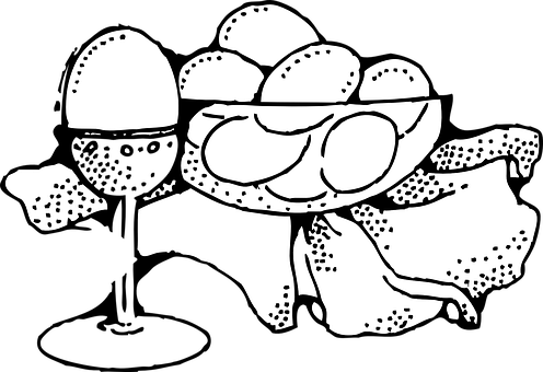 A Black And White Drawing Of Eggs