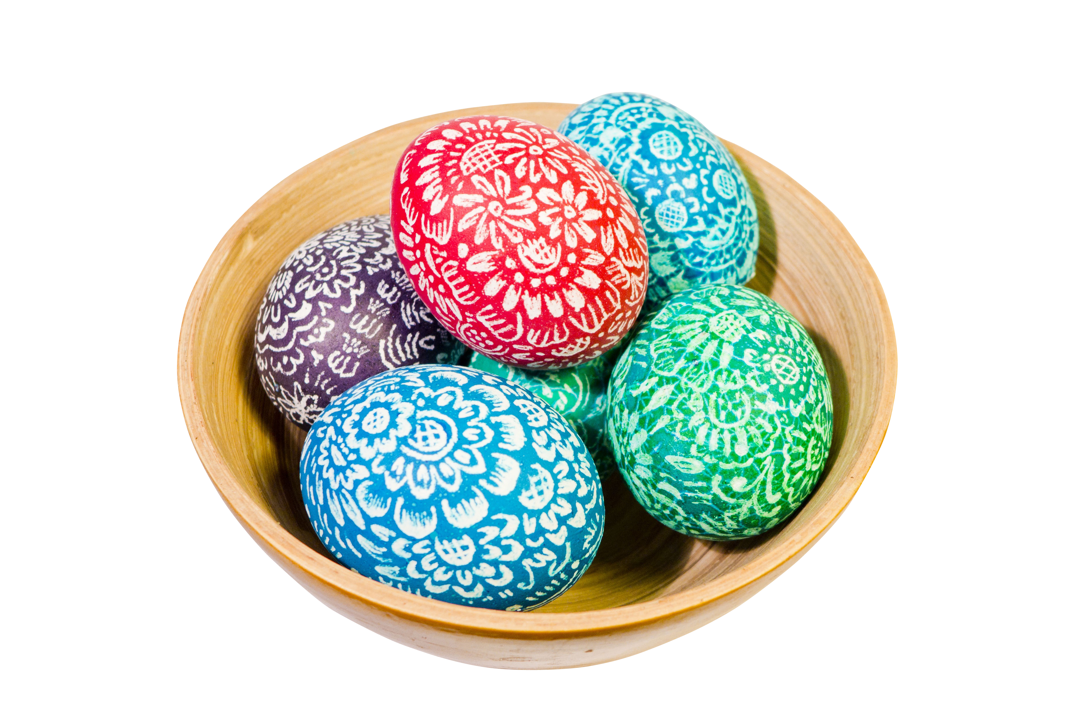 A Bowl Of Decorated Eggs