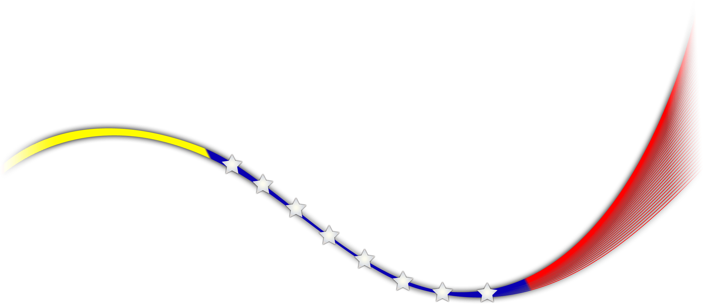 A Line Of Stars And A Blue And Yellow Line