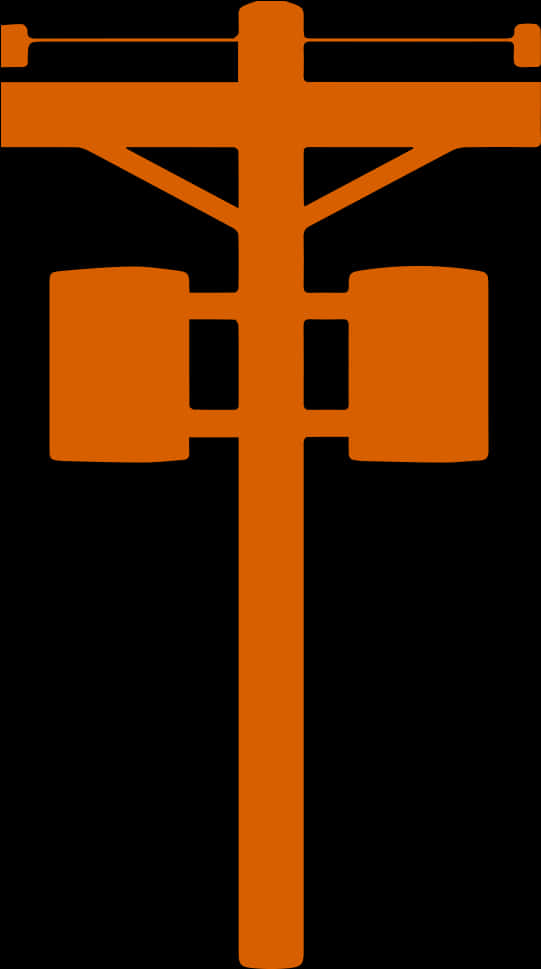 A Orange Symbol On A Black Background