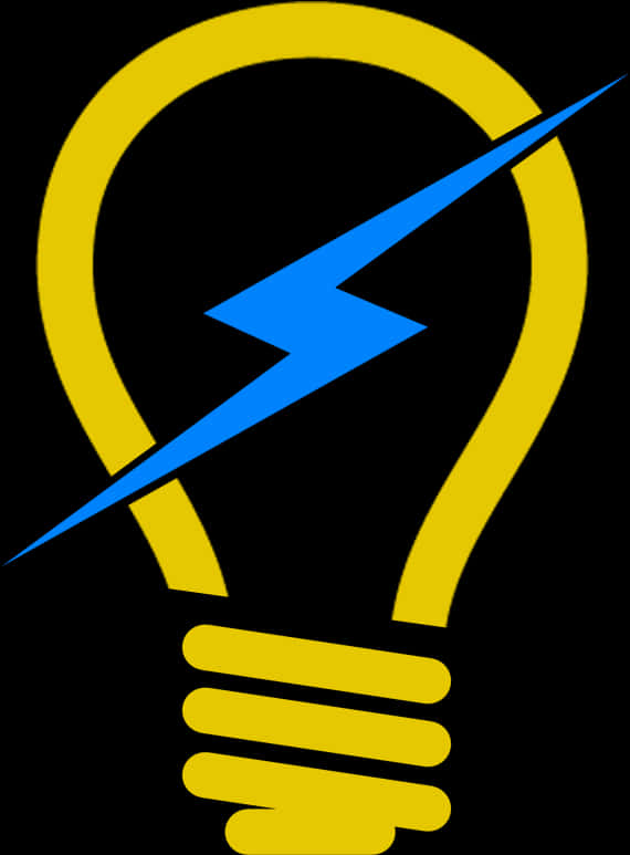 A Light Bulb With A Blue Lightning Bolt