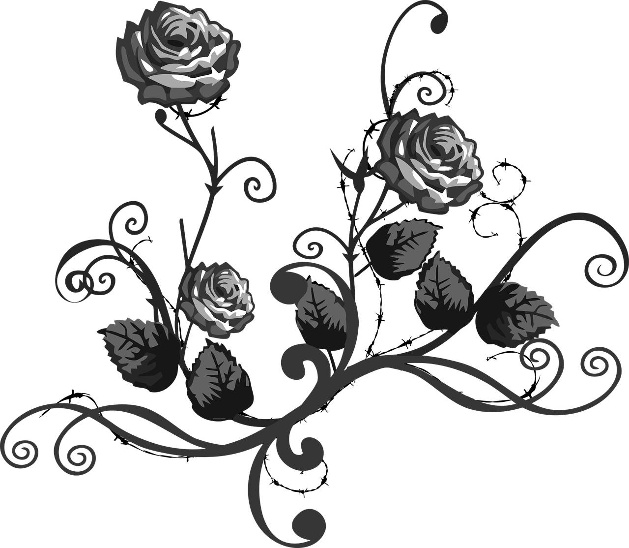 A Black And White Image Of A Flower