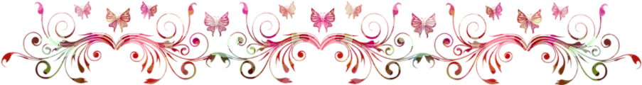 A Butterfly Design With Swirls And Flowers