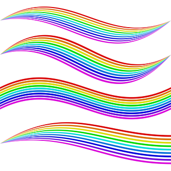 A Group Of Rainbow Colored Lines