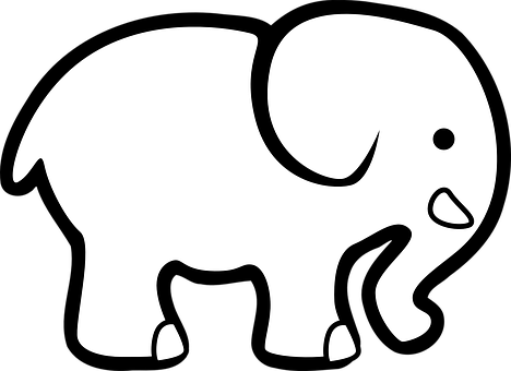 A White Elephant With Black Background