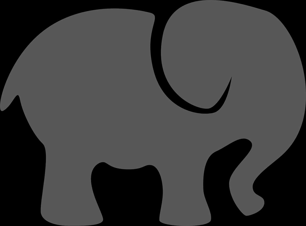 A Grey Elephant On A Black Background