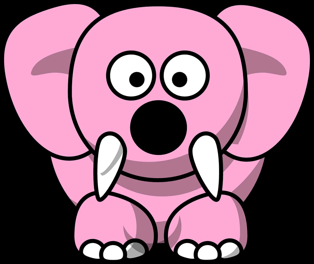 A Cartoon Elephant With Large Ears And Large Eyes